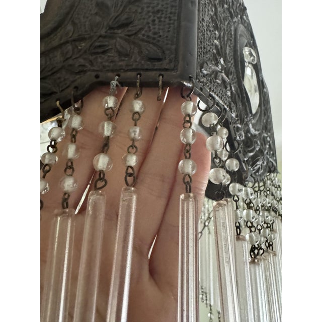 Metal Mid-Century Metal and Glass Ceiling Lamp, 20th Century For Sale - Image 7 of 14