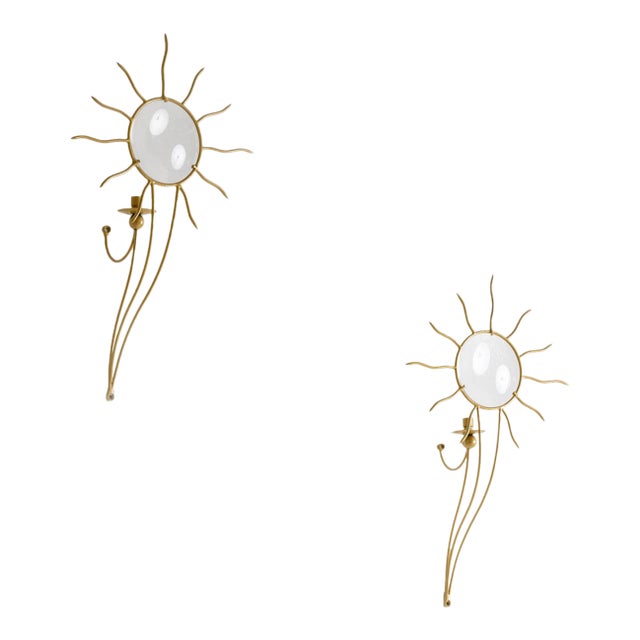Pair of André Dubreuil (*1951) ‘Soleil’ Wall Appliqués, France, Designed in 1987 For Sale