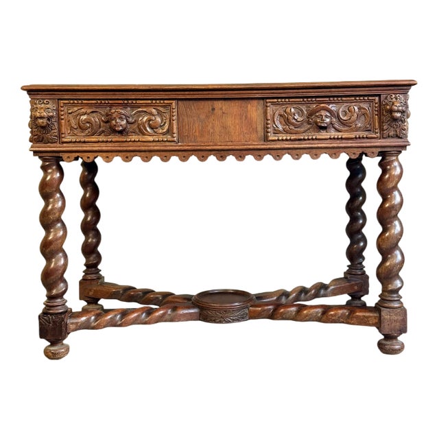Antique Console Table in Carved Wood, 1890s For Sale