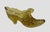 Fenton Art Glass Company 1960s Fenton Iridescent Amber Carnival Glass Cat Head Slipper Shoe Amber Glass Slipper For Sale - Image 4 of 12