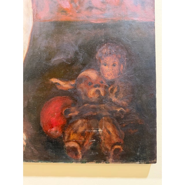 Large Mid-Century Modern Surrealist Naked Female Figure Oil Painting on Canvas – 27x50 For Sale In West Palm - Image 6 of 9