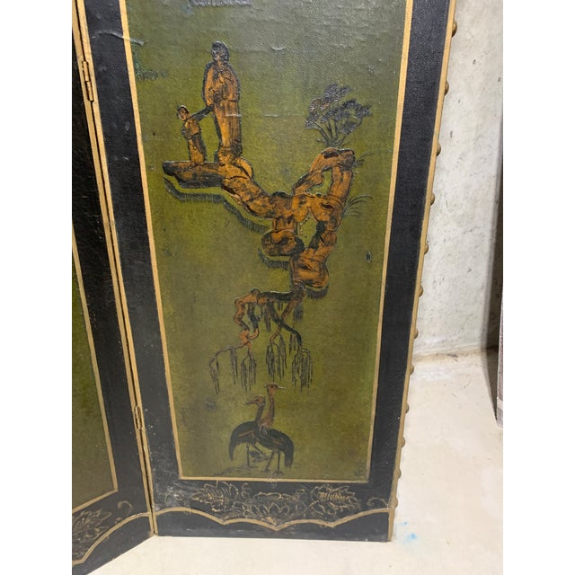 Antique Chinese Three-Panel Folding Screen/Room Divider For Sale In New York - Image 6 of 8