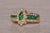 2000 - 2009 The Bellingham: Emerald Navette and Natural Diamond Ring in Yellow Gold For Sale - Image 5 of 11