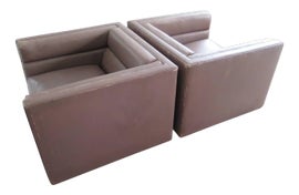 Example of Brown Leather Accent Chairs
