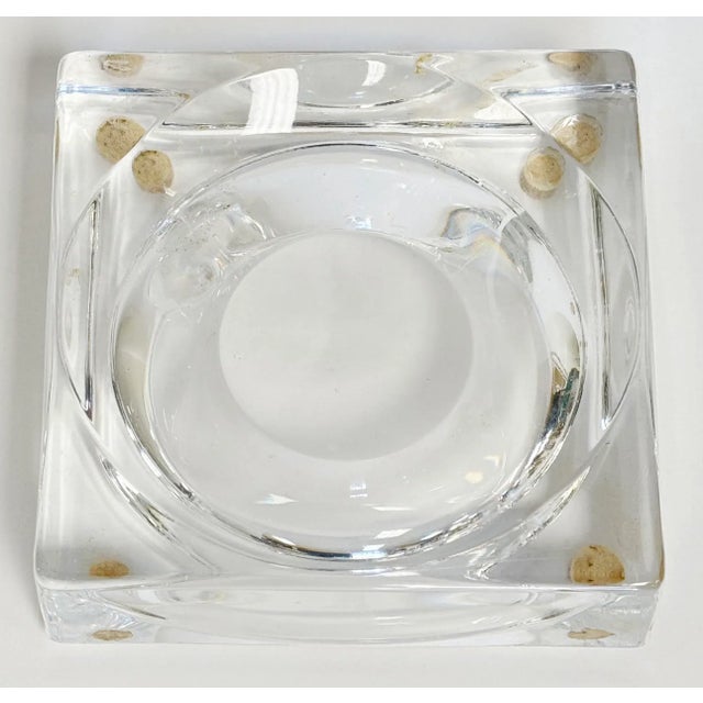 Mid-Century Modern Vintage Modern Square Glass Ashtray or Catchall Dish For Sale - Image 3 of 7