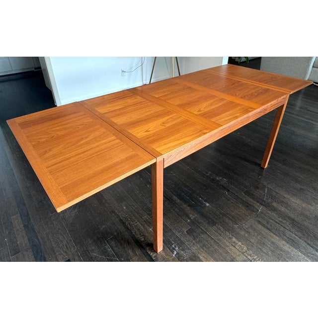 1960s 1960s Vejle Stole Møbelfabrik Teak Dining Table | Extendable Drop Leaf | Seats 8 For Sale - Image 5 of 11