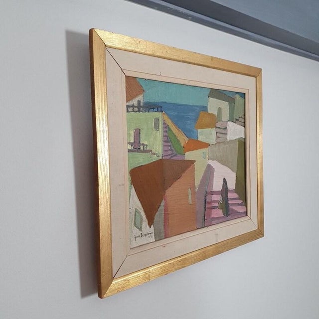 Jonne Bergström, Coastal Village, 1952, Oil on Canvas For Sale - Image 4 of 18