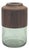 Sage Glass Vase with Wood Accent 11"H For Sale