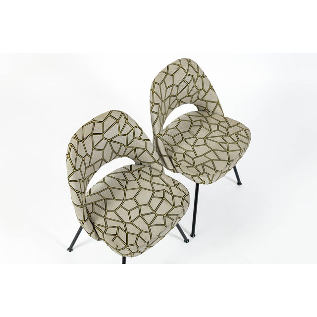 Metal Set of 4 Eero Saarinen Executive Side Chairs for Knoll Mid Century Modern Black Metal For Sale - Image 7 of 12