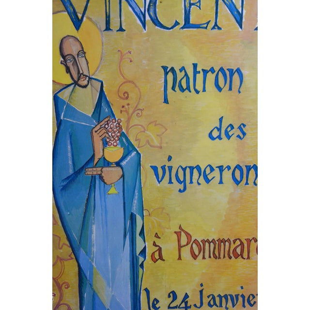 1981 Henri Vincenot Pommard Saint-Vincent Burgundy Wine Poster, Framed For Sale - Image 12 of 13