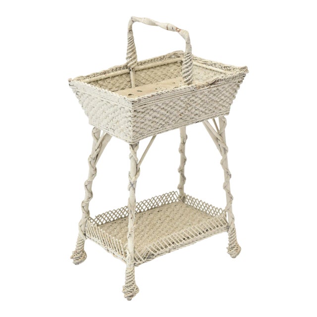 Early 20th Century Wicker Sewing Stand For Sale