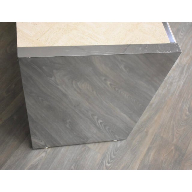 1960s 1960s Ello Chrome and Travertine Modern Credenza For Sale - Image 5 of 9