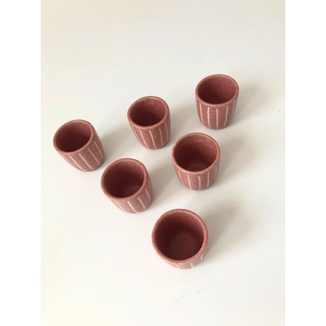 Vintage Postmodern Pink Pottery Decanter Set by Jaru of California For Sale - Image 9 of 12