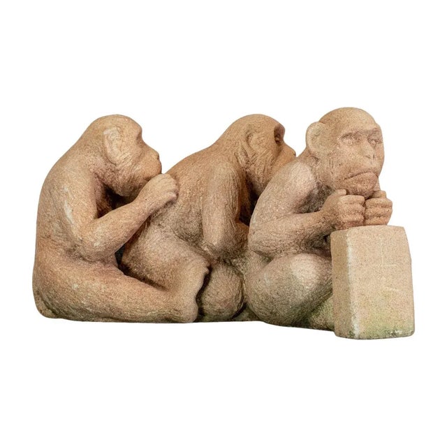 Early 21st Century Stone Sculpture of Sitting Macaques For Sale - Image 12 of 12
