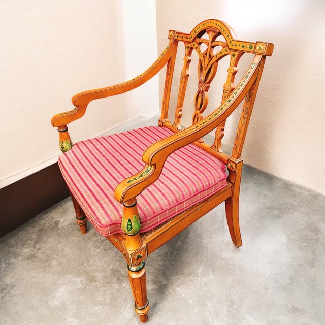 1950s A Touch of Neoclassical Elegance: Pair of English Adam Style Armchairs For Sale In Raleigh - Image 6 of 12