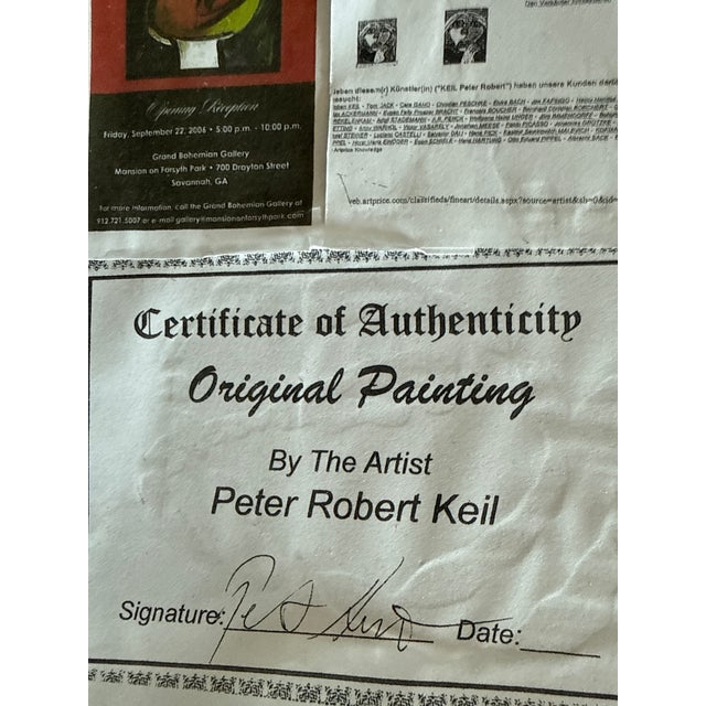 1970s Peter Keil Portrait Painting Abstract Street Scene For Sale In Atlanta - Image 6 of 6