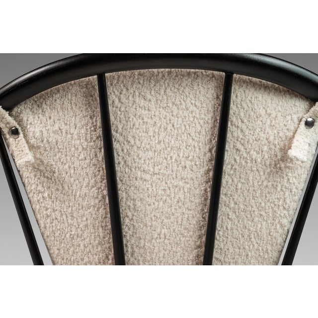 Danish Mid-Century Modern Ebonized "Hoop" / "Peacock" Chair in Walnut & White Bouclé by Ib Kofod-Larsen for Selig, Denmark, Circa 1960s For Sale - Image 9 of 12