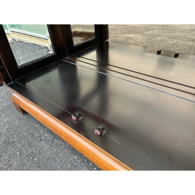 Brown Raymond Sobota for Century Chin Hua Burlwood Illuminated Display Cabinet For Sale - Image 8 of 12