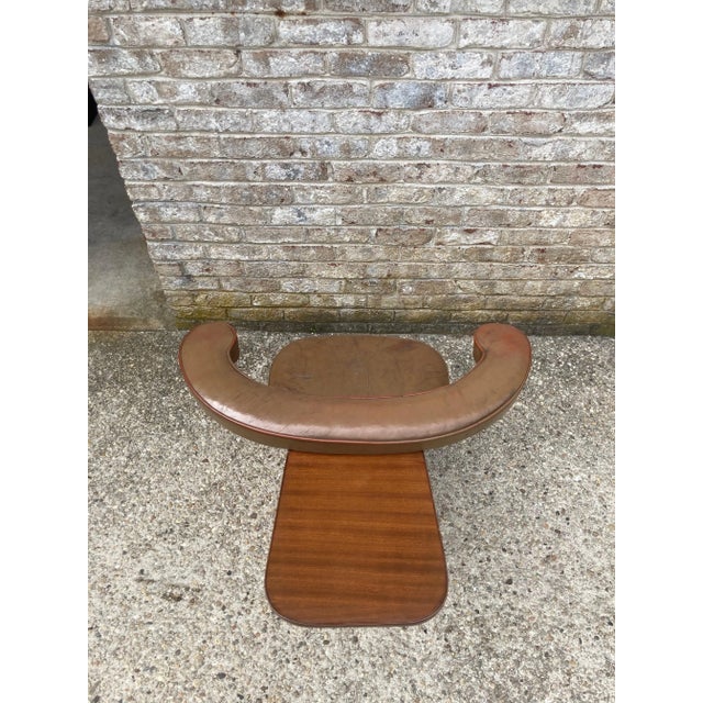 Late 19th Century English Leather Cock Fighting Chair For Sale - Image 10 of 11