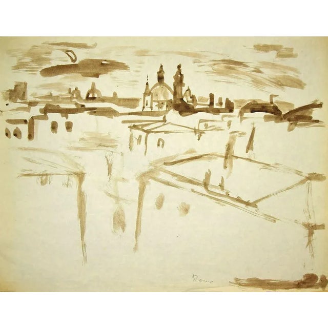 Sight of Rome is an original Watercolour realized by Herta Hausmann in the mid-20th Century. Good conditions on a yellowed...