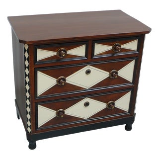 Chest of Drawers in Dark Nutwood and Ivory White, 1900s For Sale