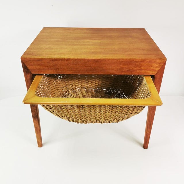 Brown Mid-Century Side Table by Severin Hansen for Haslev Møbelsnedkeri, Denmark, 1950s For Sale - Image 8 of 14
