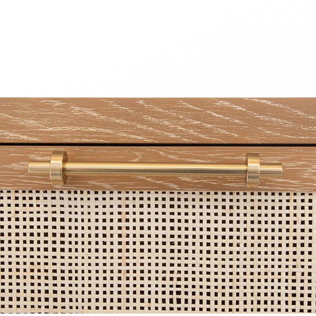 Wood Matthew Izzo Home Carla Cerused Oak and Caned Chest of Drawers For Sale - Image 7 of 9