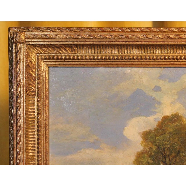 J. Metzler, Village Scene, 1898, Oil Painting on Board, Framed For Sale - Image 6 of 9