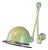 Vintage Jielde 2-Arm Wall Light in Green from Jean-Louis Domecq, 1950s For Sale