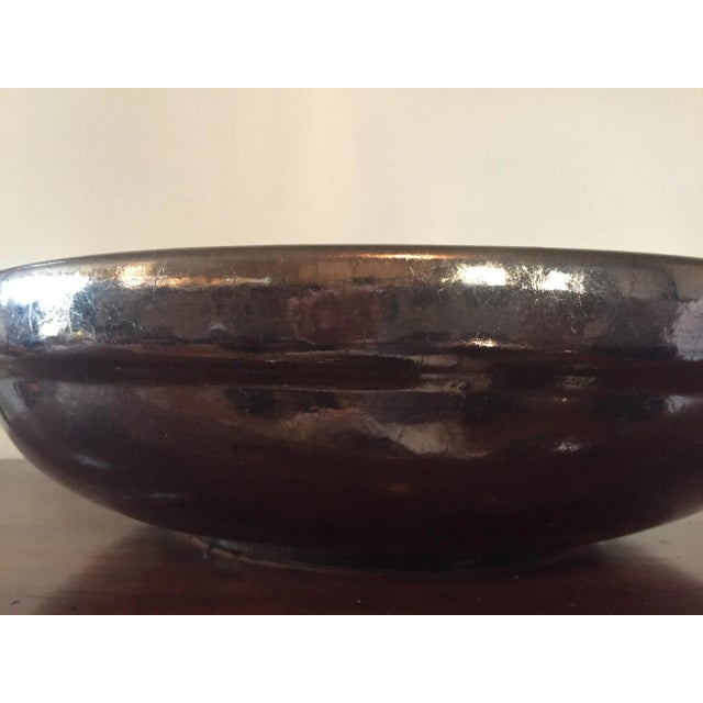 Ceramic Gainey Ceramics Metallic Glaze Center Bowl For Sale - Image 7 of 11