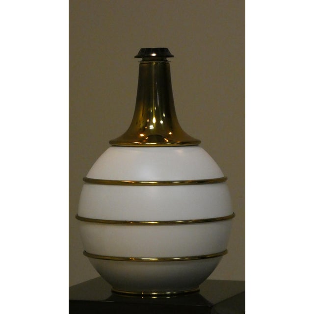 Gold Hollywood Regency Table Lamps with Brass Details by Tommaso Barbi, Italy, 1970s, Set of 2 For Sale - Image 8 of 18