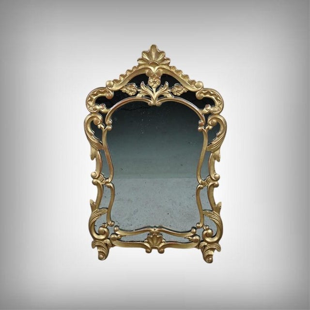 Mid-19th Century Napoleon III Louis XV Giltwood Mirror with Parcloses For Sale - Image 3 of 16