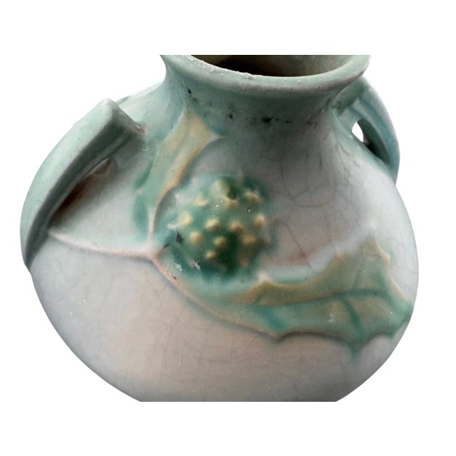 1937 "Thornapple" Squat Two-Handled Vase by Roseville For Sale In Austin - Image 6 of 13