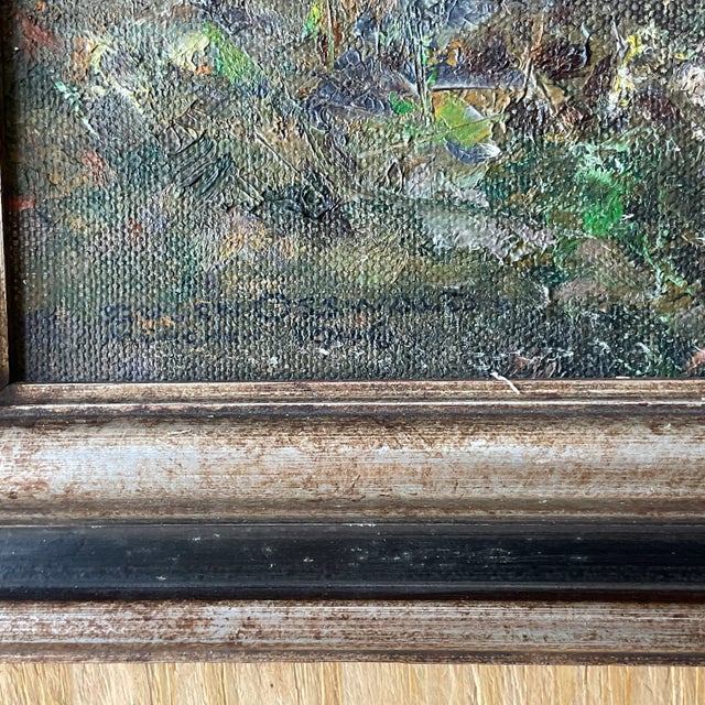 Vintage Boho Original Oil Pastoral Painting Signed Eugen Osswald For Sale - Image 9 of 11