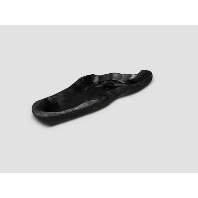 2010s Andrianna Shamaris Sculptural Charred Teak Wood Vessel For Sale - Image 5 of 6