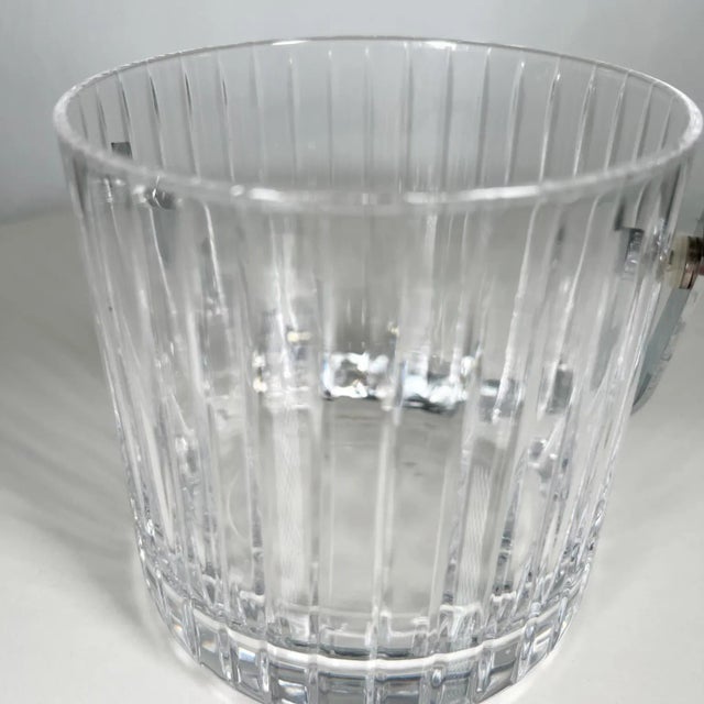 Transparent Baccarat Style Ice Bucket, Clear Lead Crystal, Ribbed Design, 1960s For Sale - Image 8 of 15