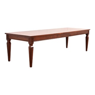 Baker Furniture French Regency Louis XVI Carved Walnut Coffee Table or Cocktail Table, Newly Refinished For Sale