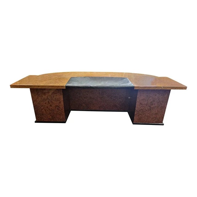 Wood Vintage Desk in Thuja Root, 1980s For Sale - Image 7 of 7