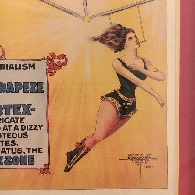 1898 Wallace Acrobat Circus Poster in Frame For Sale - Image 4 of 10