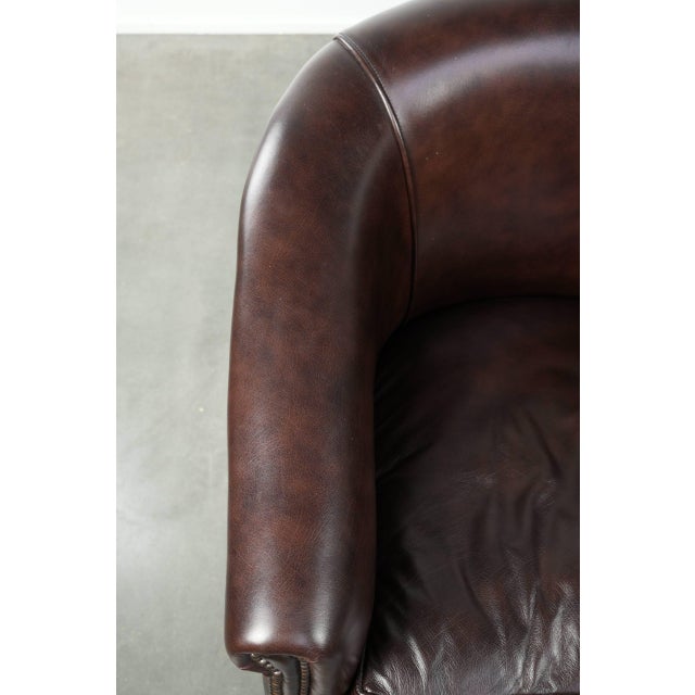 Animal Skin English-Style Dark Cowhide Club Armchairs, Set of 2 For Sale - Image 7 of 15