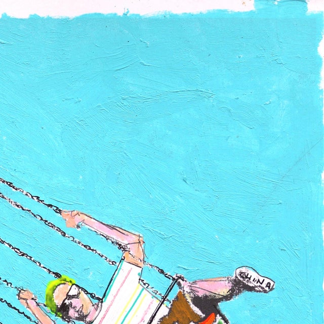 Abstract London Ravers #22 - Original Urban Figurative Acrylic Oil Pastel and Graphite Artwork on Paper For Sale - Image 3 of 6