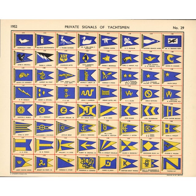 An exceptional set of four original Private Signals of Yachtsmen reference pages published by Lloyd's Register of Yachts,...