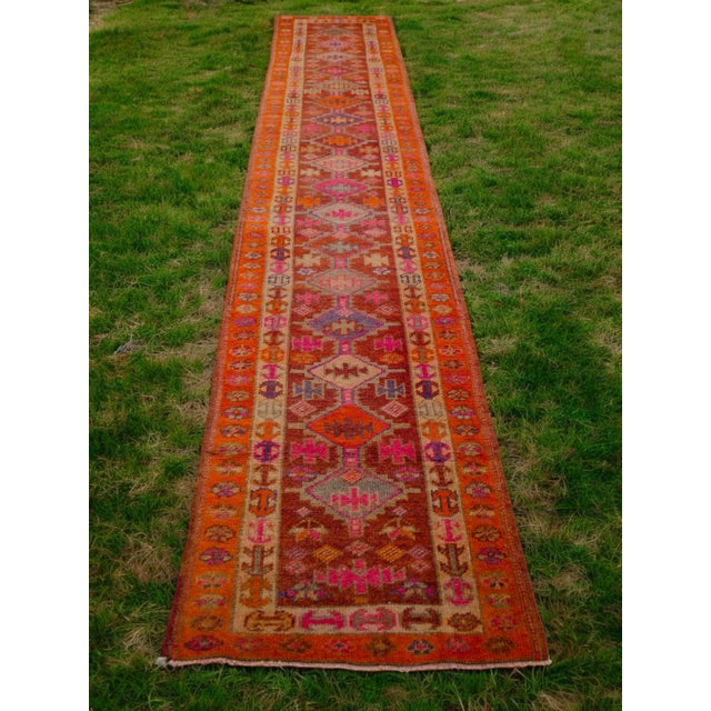 1970s 1970s Vintage Hand-Knotted Kurdish Runner For Sale - Image 5 of 12