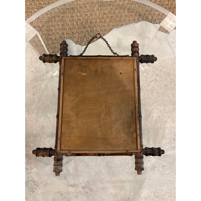 Antique French Faux Bamboo Wall Mirror, Petite Turned Wood Frame #3 of 3 Similar Mirrors Listed For Sale - Image 11 of 18