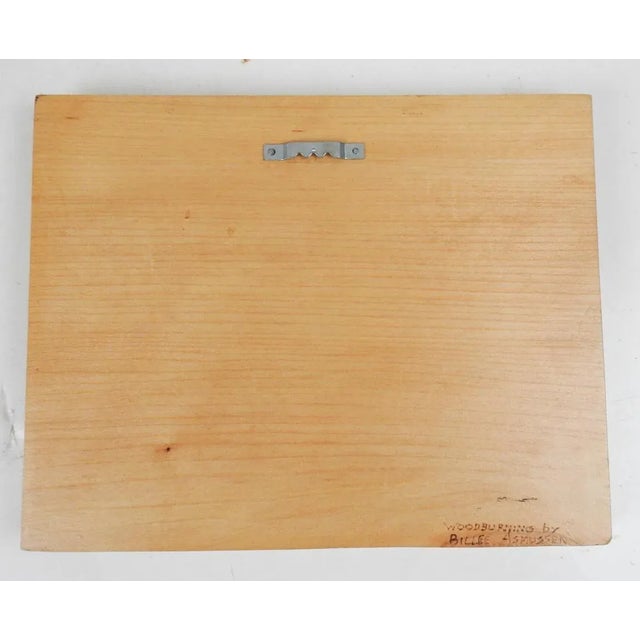 Wood Vintage Pyrograph Roadrunner Drawing For Sale - Image 7 of 7