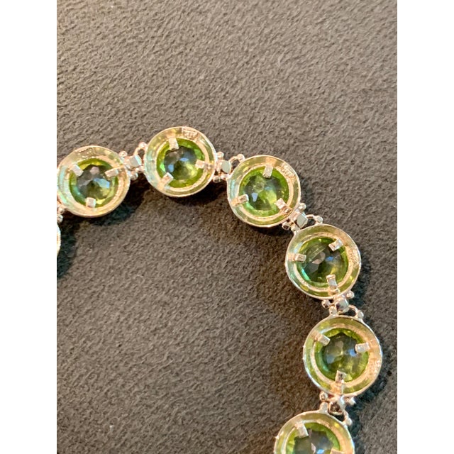 2010s 16 Carat Genuine Natural Peridot Tennis Bracelet 14 Karat Yellow Gold 16 Gram For Sale - Image 5 of 18