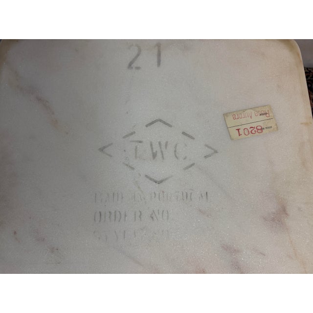 Stone 1960’s Italian Provincial Pedestal Marble Top End Table by Weiman For Sale - Image 7 of 12