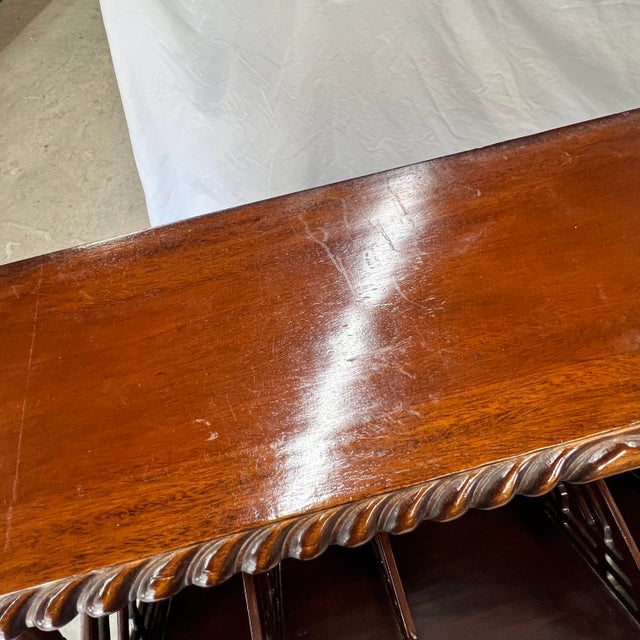 Wood Vintage Chippendale Style Book Trough, Table For Sale - Image 7 of 12