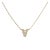 10K Yellow Gold Diamond Accent "V" Initial Bubble Pendant Necklace For Sale