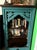 — Indian Hand‑Carved Teal Arch - Exquisite vintage Indian hand‑carved arch cabinet in distressed rustic teal. A rare and...